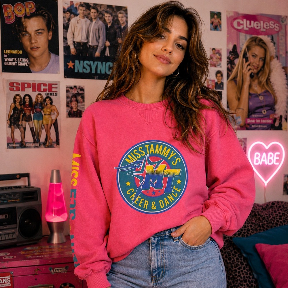 Miss Tammy's Cheer & Dance Graphic Sweatshirt Pink Crewneck‎ Pullover XL